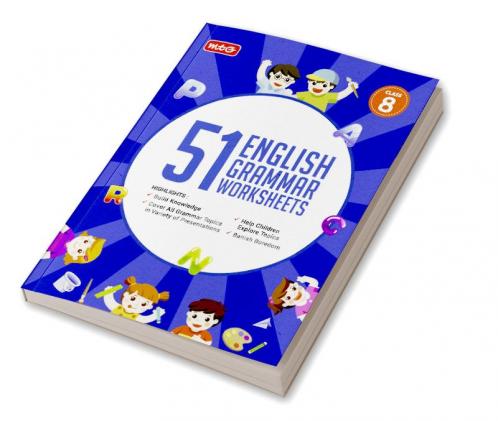 MTG 51 English Grammar Worksheets Class 8 – Grammar Work books to practice English concepts in interactive way (Based on CBSE/NCERT)