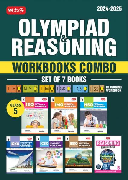 MTG NSO-IMO-IEO-ICSO-IGKO-ISSO Olympiad Workbook and Reasoning Book Combo Class 5 (Set of 7 Books) | MCQs Previous Years Paper & Achievers Section - SOF Olympiad Preparation Books For 2024-25 Exam