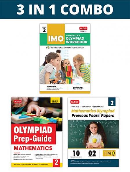 MTG International Mathematics Olympiad (IMO) Workbook Prep-Guide & Previous Years Papers (PYQs) with Mock Test Paper Class 2 - SOF Olympiad Books For 2024-25 Exam (Set of 3 Books)
