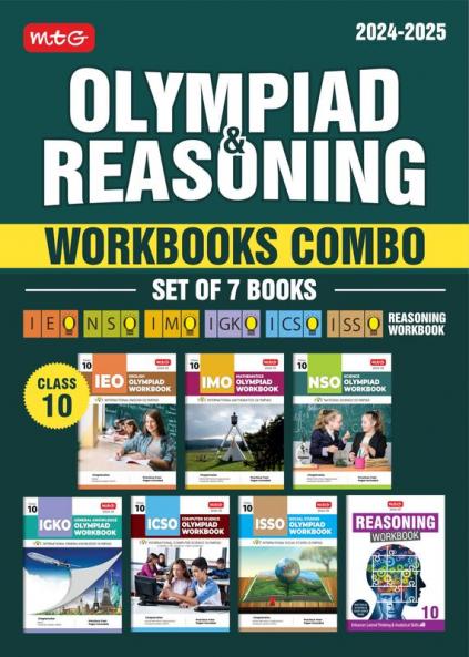 MTG NSO-IMO-IEO-ICSO-IGKO-ISSO Olympiad Workbook and Reasoning Book Combo Class 10 (Set of 7 Books) | MCQs Previous Years Paper & Achievers Section - SOF Olympiad Preparation Books For 2024-25 Exam