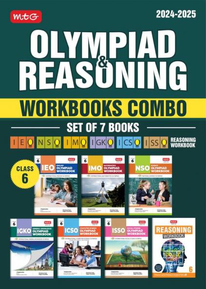 MTG NSO-IMO-IEO-ICSO-IGKO-ISSO Olympiad Workbook and Reasoning Book Combo Class 6 (Set of 7 Books) | MCQs Previous Years Paper & Achievers Section - SOF Olympiad Preparation Books For 2024-25 Exam