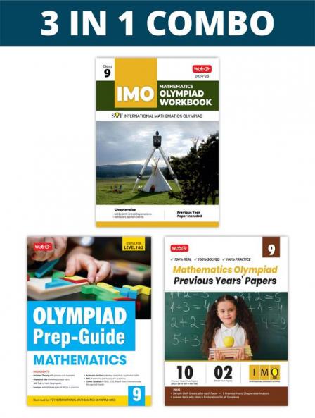 MTG International Mathematics Olympiad (IMO) Workbook Prep-Guide & Previous Years Papers (PYQs) with Mock Test Paper Class 9 - SOF Olympiad Books For 2024-25 Exam (Set of 3 Books)