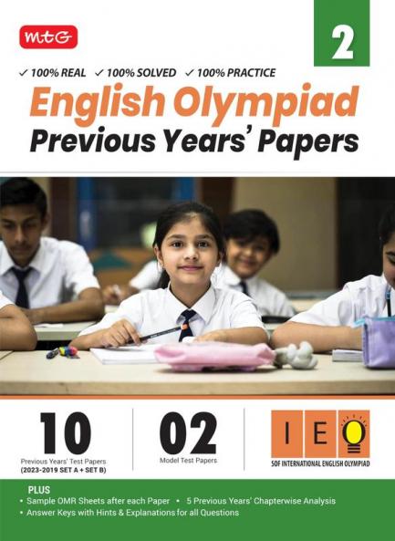 MTG IEO Class-2 Olympiad 10 Previous Years Papers (2023-2019 Set A & B) English with Mock Test Papers - Sample OMR Sheet with Chapterwise Analysis | SOF Olympiad Books For 2024-25 Exam