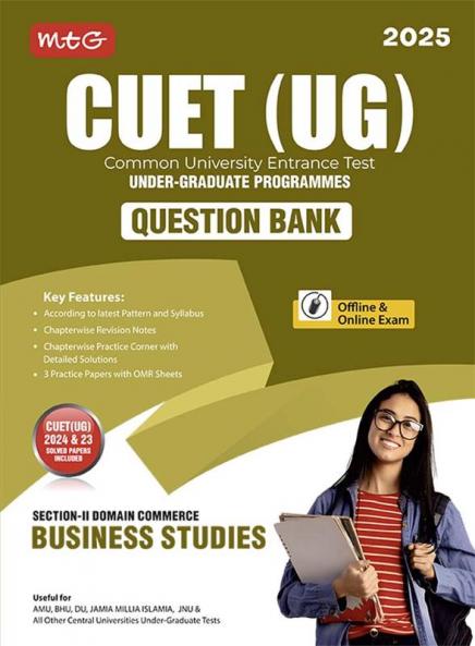 MTG NTA CUET (UG) Chapterwise Question Bank Business Studies With Practice Papers & OMR Sheet | Entrance Exam Preparation Book 2025