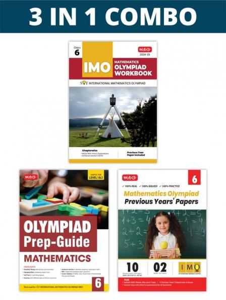 MTG International Mathematics Olympiad (IMO) Workbook Prep-Guide & Previous Years Papers (PYQs) with Mock Test Paper Class 6 - SOF Olympiad Books For 2024-25 Exam (Set of 3 Books)