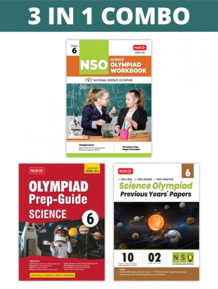 MTG National Science Olympiad (NSO) Workbook Prep-Guide & Previous Years Papers (PYQs) with Mock Test Paper Class 6 - SOF Olympiad Books For 2024-25 Exam (Set of 3 Books)