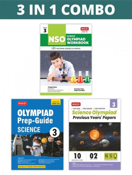 MTG National Science Olympiad (NSO) Workbook Prep-Guide & Previous Years Papers (PYQs) with Mock Test Paper Class 3 - SOF Olympiad Books For 2024-25 Exam (Set of 3 Books)