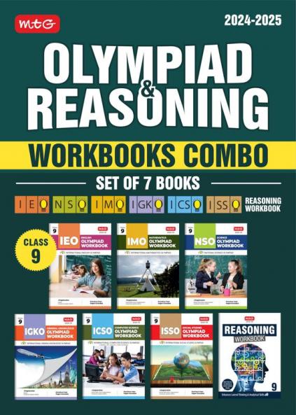 MTG NSO-IMO-IEO-ICSO-IGKO-ISSO Olympiad Workbook and Reasoning Book Combo Class 9 (Set of 7 Books) | MCQs Previous Years Paper & Achievers Section - SOF Olympiad Preparation Books For 2024-25 Exam