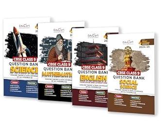 Educart CBSE Class 9 Question Bank SCIENCE MATHS SOCIAL SCIENCE & ENGLISH 2024-25 Bundle (Set of 4 Books) For 2025 Board Exams