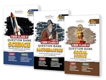 Educart CBSE Class 9 Question Bank SCIENCE MATHS & SOCIAL SCIENCE 2024-25 Bundle (Set of 3 Books) For 2025 Board Exams