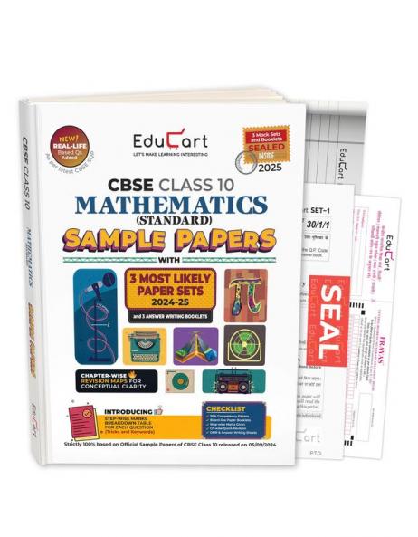 Educart CBSE Mathematics Standard Class 10 Sample Papers 2024-25 (With exclusive CBSE Mock Booklets for 2025 Exam)