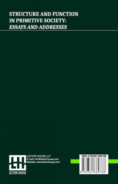 Structure And Function In Primitive Society