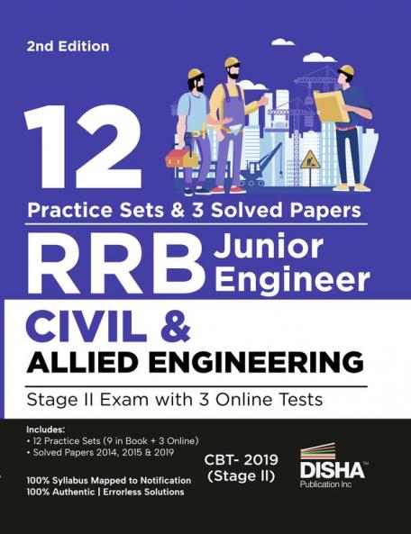 12 Practice Sets for RRB Junior Engineer Civil & Allied Engineering Stage II Exam with 3 Online Tests 2nd Edition