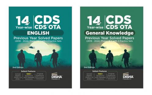 Combo (set of 2 Books) 14 Year-wise CDS OTA English & General Knowledge Previous Year Solved Papers (2018 - 2024) Phase I & II 2nd Edition | Combined Defence Services PYQs