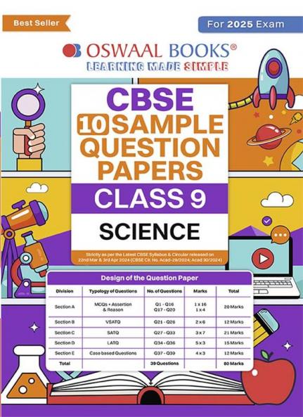 Oswaal CBSE Sample Question Papers Class 9 Science Book (For 2025 Exam)
