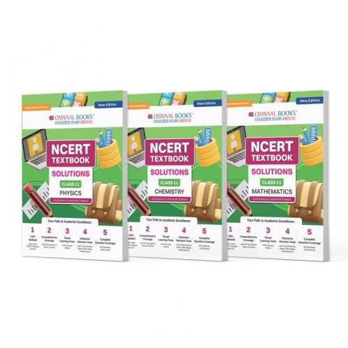 Oswaal NCERT Textbook Solutions Class 11 | Physics | Chemistry | Mathematics | Set Of 3 Books | For Latest Exam