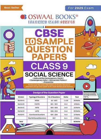 Oswaal CBSE Sample Question Papers Class 9 Social Science Book (For 2025 Exam)