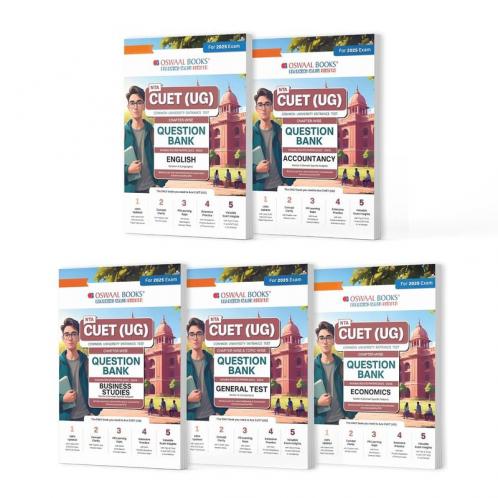Oswaal NTA CUET (UG) Question Banks | Chapterwise & Topicwise | English Accountancy Business Studies General Test & Economics | Set of 5 Books | Entrance Exam Preparation Books 2025