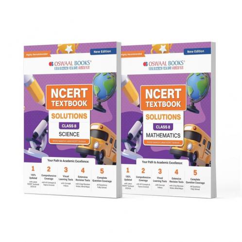 Oswaal NCERT Textbook Solutions Class 8 Science | Mathematics | Set Of 2 Books | For Latest Exam