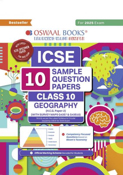 Oswaal ICSE | 10 Sample Question Papers | Class 10 | Geography (For 2025 Exam)