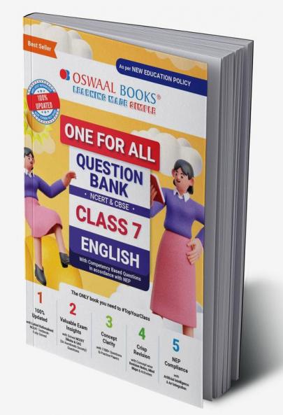 Oswaal One For All Question Bank NCERT & CBSE Class-7 English (For 2024-25 Exam)