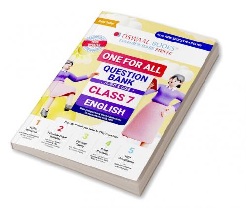 Oswaal One For All Question Bank NCERT & CBSE Class-7 English (For 2024-25 Exam)