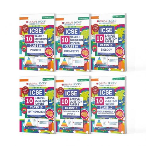 Oswaal ICSE 10 Sample Question Papers Class 10 (Set of 6 Books) Physics Chemistry Biology Maths English Paper 1 & 2 For 2025 Board Exam (Based On The Latest CISCE/ICSE Specimen Paper)