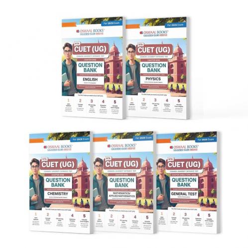 Oswaal NTA CUET (UG) Question Banks | Chapterwise & Topicwise | English Physics Chemistry Math & General Test | Set of 5 Books | Entrance Exam Preparation Books 2025