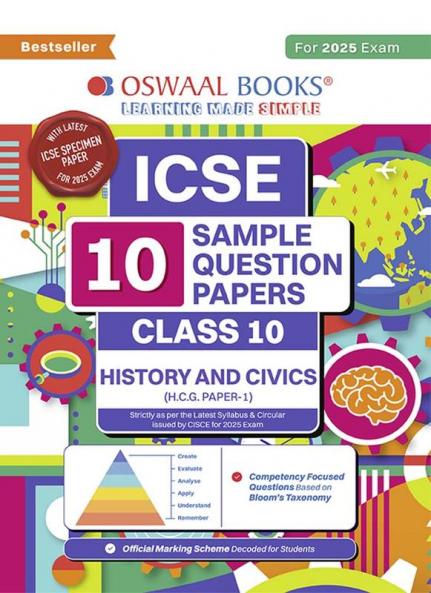 Oswaal ICSE | 10 Sample Question Papers | Class 10 | History & Civics (For 2025 Exam)