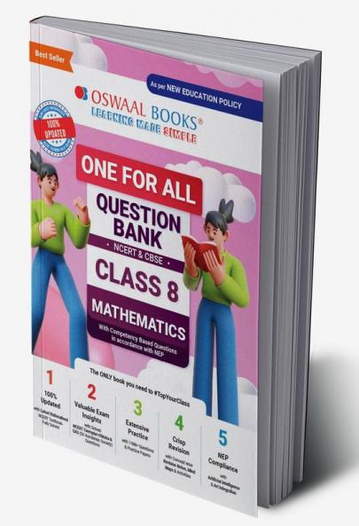 Oswaal One For All Question Bank NCERT & CBSE Class-8 Mathematics (For Latest Exam)