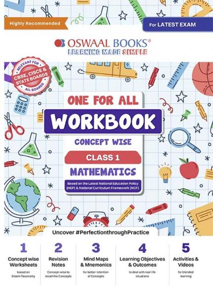 Oswaal One For All Workbook Concept Wise Class-1 Mathematics (For Latest Exam)