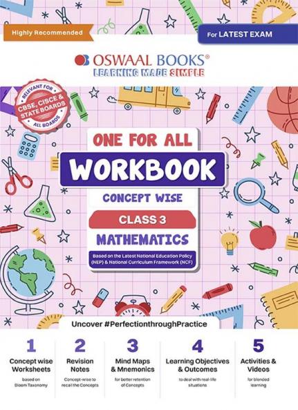 Oswaal One For All Workbook Concept Wise Class-3 Mathematics (For Latest Exam)
