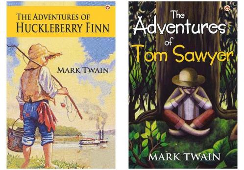 The Adventures of Tom Sawyer + The Adventures of Huckleberry Finn (Set of 2 books)