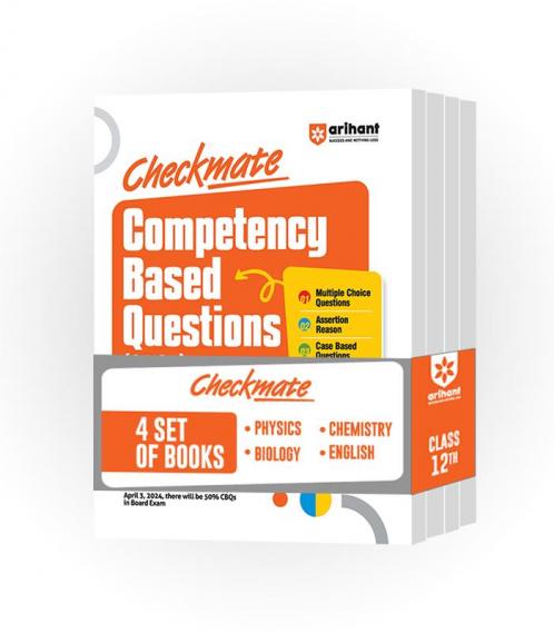 Checkmate Series for Class 12| Competency Based Questions for Physics Chemistry Biology and English Core|Boards 2025 (Set of 4 Books)