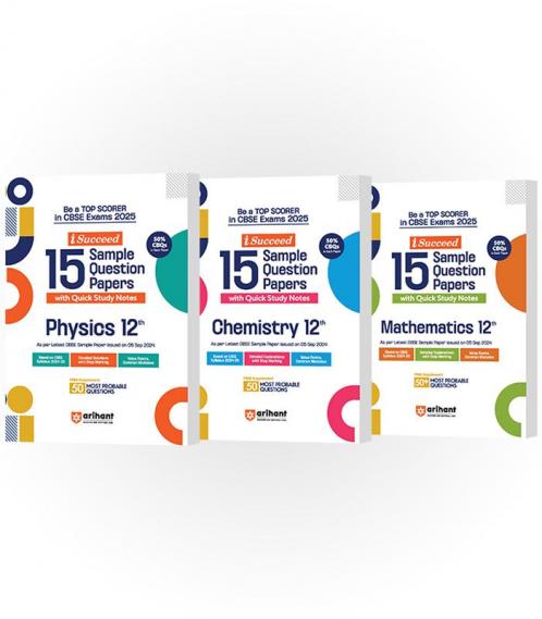 CBSE i-Succeed Sample Question Papers for Class 12th| Physics Chemistry & Mathematics| Set of 3 books