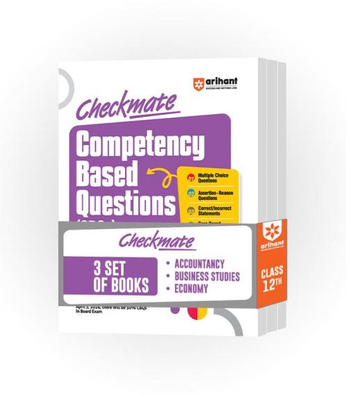 Checkmate Series for Class 12|Competency Based Questions for Accountancy Economics and Business Studies |Boards 2025 (Set of 3 Books)