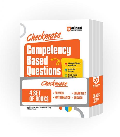 Checkmate Series for Class 12 Competency Based Questions for  Physics Chemistry Mathematics English Core | Boards 2025 (Set of 4 Books)