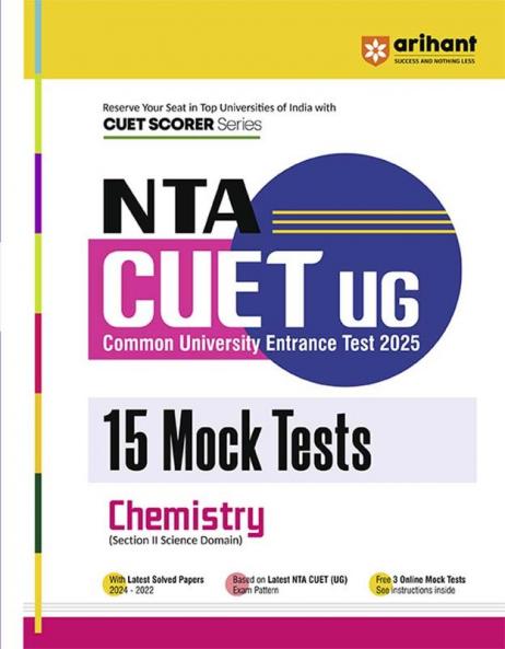 NTA CUET-UG Entrance Exam 2025 - Chemistry - 15 Mock Tests - (Section II Science Domain) | English Medium
