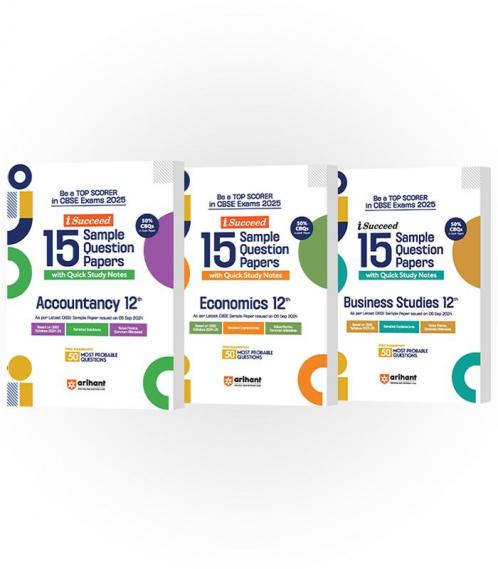 CBSE i-Succeed Sample Question Papers for Class 12th| Accountancy Economics & Business Studies| Set of 3 books