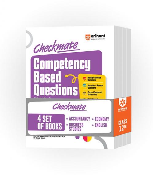 Checkmate Series for Class 12 | Competency Based Questions for Accountancy Economics Business Studies and English Core I Boards 2025 (Set of 4 Books)