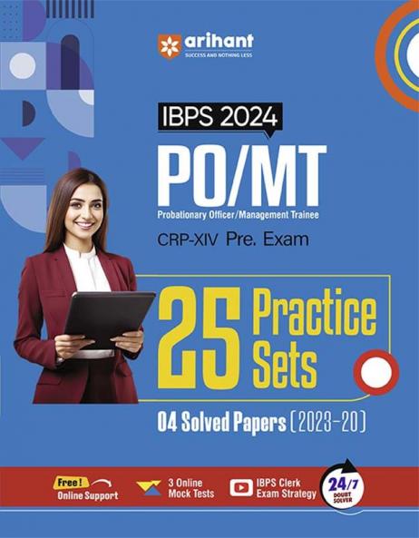 IBPS 2024 PO/MT | CRP-XIV Pre. Exam | 25 Practice Sets 4 Solved Papers (2023-2020) | English Medium