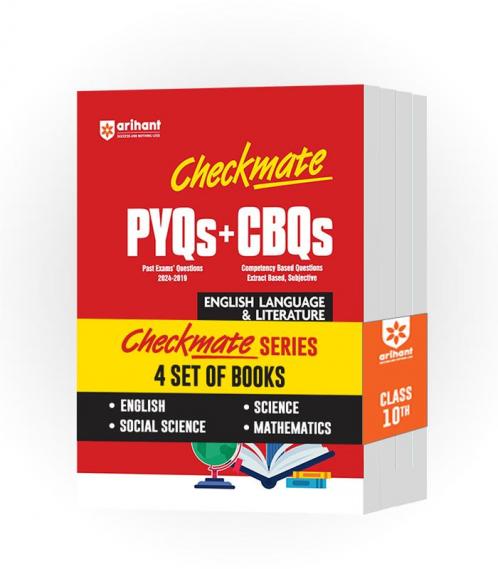 Checkmate Series for Class 10|PYQs and CBQs for Mathematics Science Social Science and English Language & Literature|Boards 2025 (Set of 4 Books)
