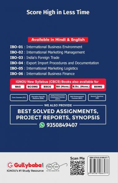 Gullybaba IGNOU M.Com (Edition) IBO-5 International Marketing Logistics In English Medium IGNOU Help Books with Solved Sample Question Papers and Important Exam Notes Latest