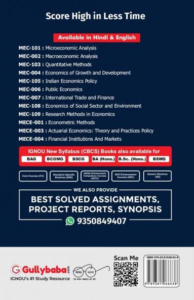MEC-105 Indian Economic Policy