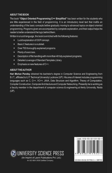 Object -Oriented Programming C++ Simplified