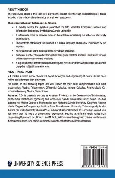 A Textbook of Engineering Mathematics (MGU Kottayam Kerala) (For CS & IT) Sem-V