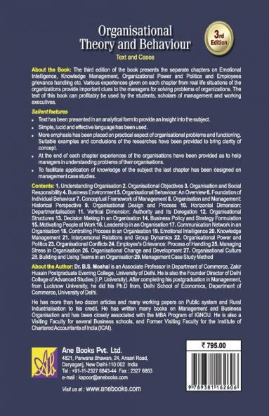 Organisational Theory and Behaviour 3rd ED