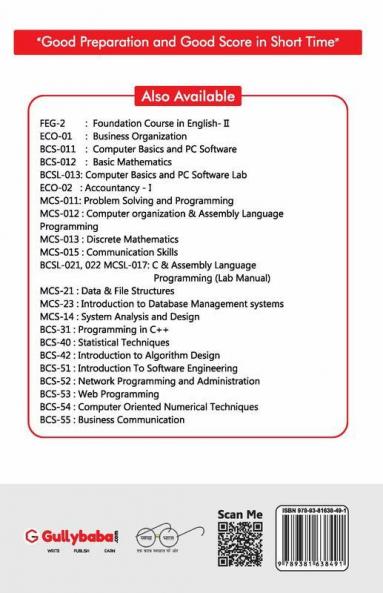 BCS-011 Computer Basics and PC Software