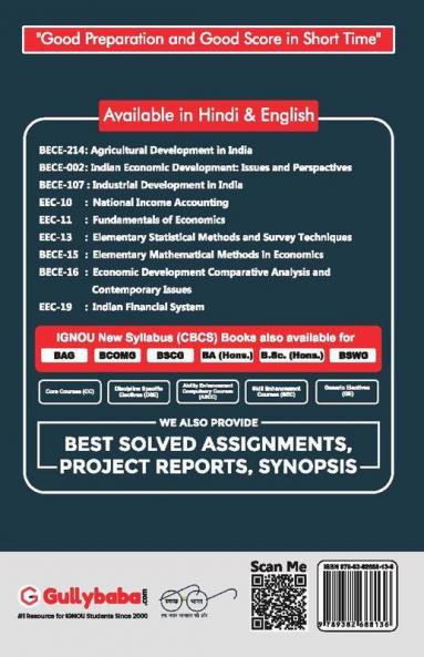 EEC-13 Elementry Statistical Methods and Survey Techniques