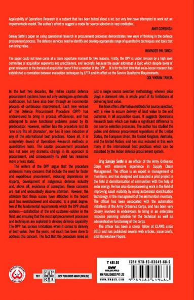 Creating Best Value Options in Defence Procurement: Application of Operations Research in Source Selection